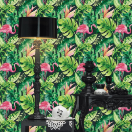 tropical behang flamingo as21304