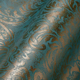 Exclusief behang blauw goud 39112-4