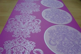 retro behang roze zilver trendy 7238-5
