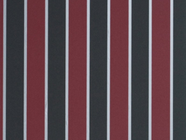 Strepen vlies behang zwart rood - 45911