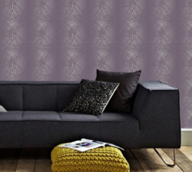GeoGeometric Wallpaper - Leon Circles Glitter behang - Plum -Luxury Grandeco -BOA-015-02-5