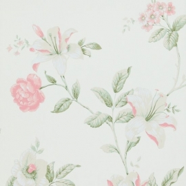 bloemen vlies behang oud roze17880