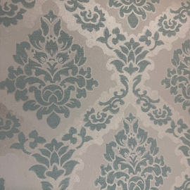 Blauw Barok Behang 4792-08 – Vintage Ornament Behang – Klassiek Vliesbehang