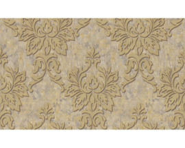 barok behang creme goud lambrie