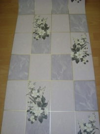 keuken behang tegels paars met bladeren vinyl xx25