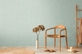 COSMOLiving – Vliesbehang met Fijne Linnenstructuur voor een Natuurlijke Look – Groen
