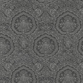 modern barok Behang zwart zilver 13481--10