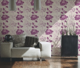 bloemen behang paars 95881-5