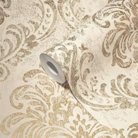 Exclusief behang wit goud 39112-1