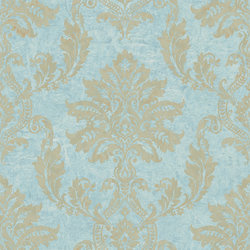 BAROK BEHANG PERSIAN DAMASK BLAUW GOUD XXX58