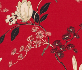 japans chinees bloesem bloemen oosters motief rood behang 822519
