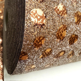 Brons behang met een vleugje luxe: Echte steentjes die schitteren als diamanten