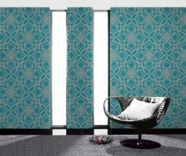 retro behang  789829 blauw