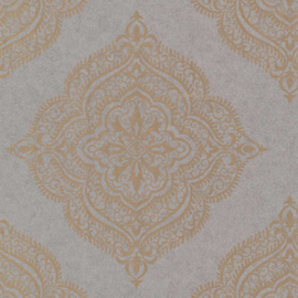 Behang Dutch Wallcoverings Avalon ornament grijs/goud 21400