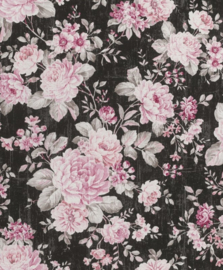 roze bloemen behang 516036