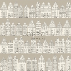 Denim & Co. Amsterdam houses beige behang 137713