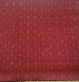 Rood goud barok behang met goude glitter