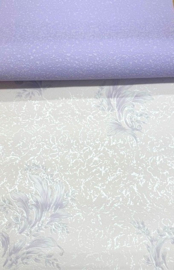 Bloemen lila vinyl behang overschilderbaar 5022-16