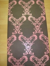 barok behang vlies bruin roze 68