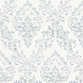 zilver wit barok textiel behang glitter 30659-3