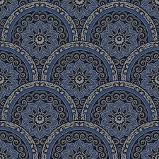 Arabisch stijl behang blauw sk10026