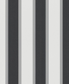 Vlies behang strepen zwart grijs wit 51540