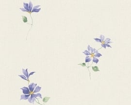 Behangpapier Bloemen Blauw groen 95816-1