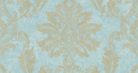 BAROK BEHANG PERSIAN DAMASK BLAUW GOUD XXX58