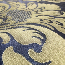 cafe kroeg behang barok marine blauw goud klassiek