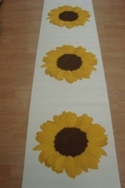 creme geel bruin zonnebloemen retro behang 00589