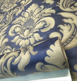 cafe kroeg behang barok marine blauw goud klassiek