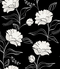 Bloemen Behang Zwart 6699 -16