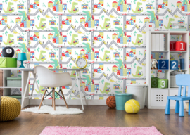Dutch Over the Rainbow behang Dino Road 90910