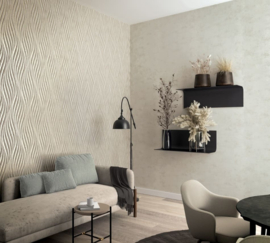 Behang met golvende lijnen 34259