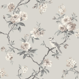 vogel en bomen bloemen boom behang 40764
