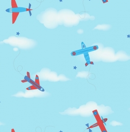Carousel kinder behang DL21134 Planes blauw