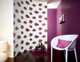 paars bloemen behang 13192-8