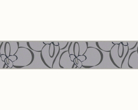 Bloemen Behangrand grijs 94016-2