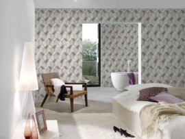 Taupe 3D retro behang 38827-3