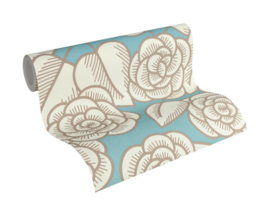 Retro bloemen behang 34213-1