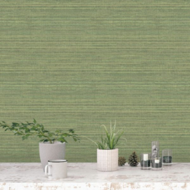 Behang natuurlijk streepeffect 7365 Evergreen