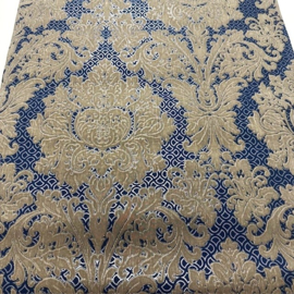 Velvet blauw goud barok behang klassiek vintage