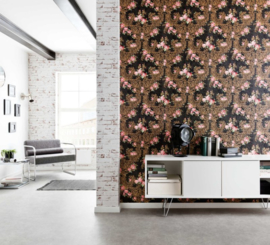 Bloemen behang zwart rose 34075-1