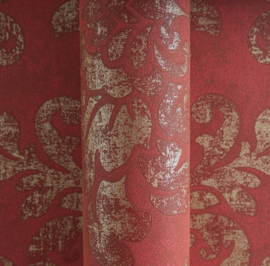 rood behang goud barok vlies 37413-1