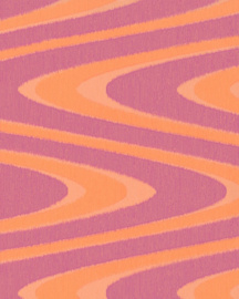 Vlies behang retro paars oranje 54219