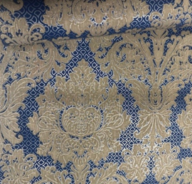 Velvet blauw goud barok behang klassiek vintage