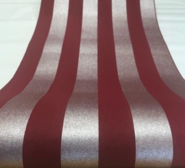 Goud rood strepen behang glim metallic