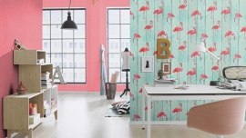 flamingo behang vogel dieren   479706