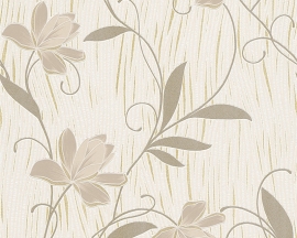 Behangpapier Bloemen Glitter Bruin Beige 9496-53