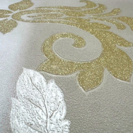 Diamond Dust Vliesbehang 450552 – Linnenlook Nude Goud Glitter – Planten Design
